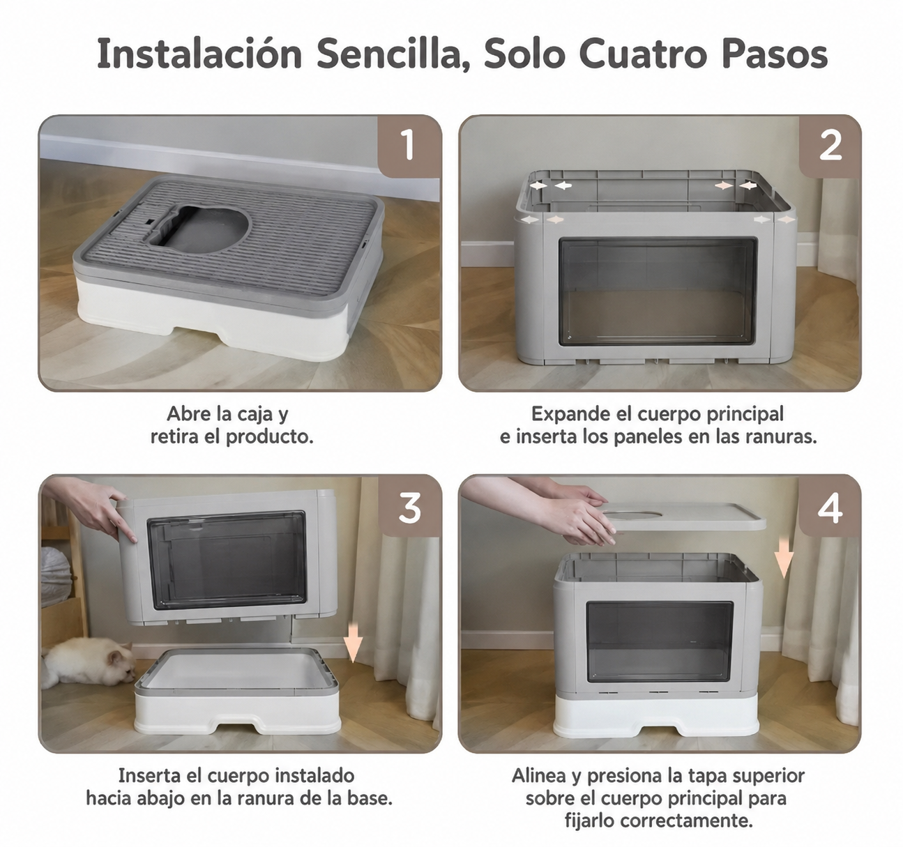 ARENERO GATO CON TAPA PLEGABLE A PRUEBA DE OLORES