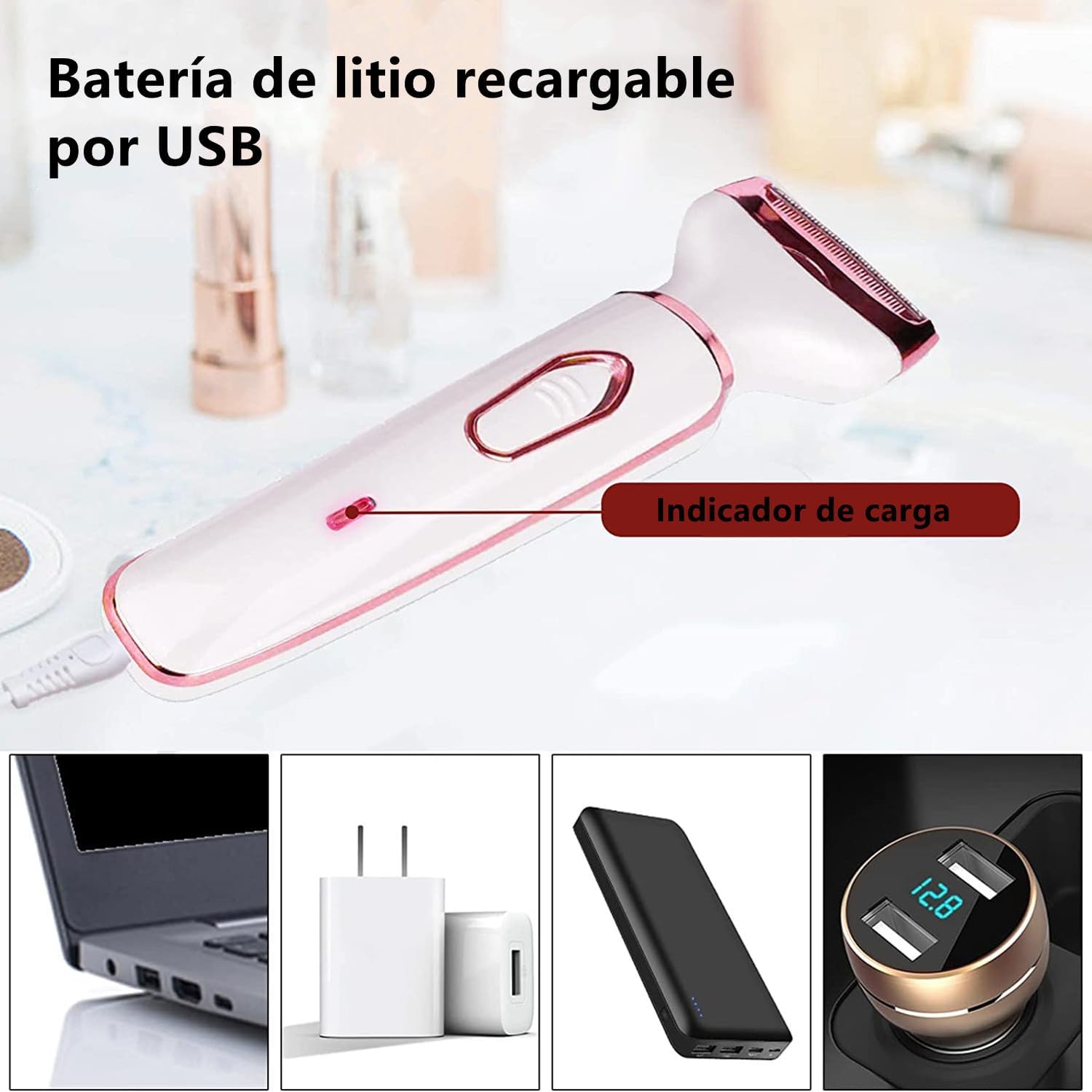 DEPILADORA ELECTRICA RECARGABLE MULTIFUNCIONAL 4 EN 1