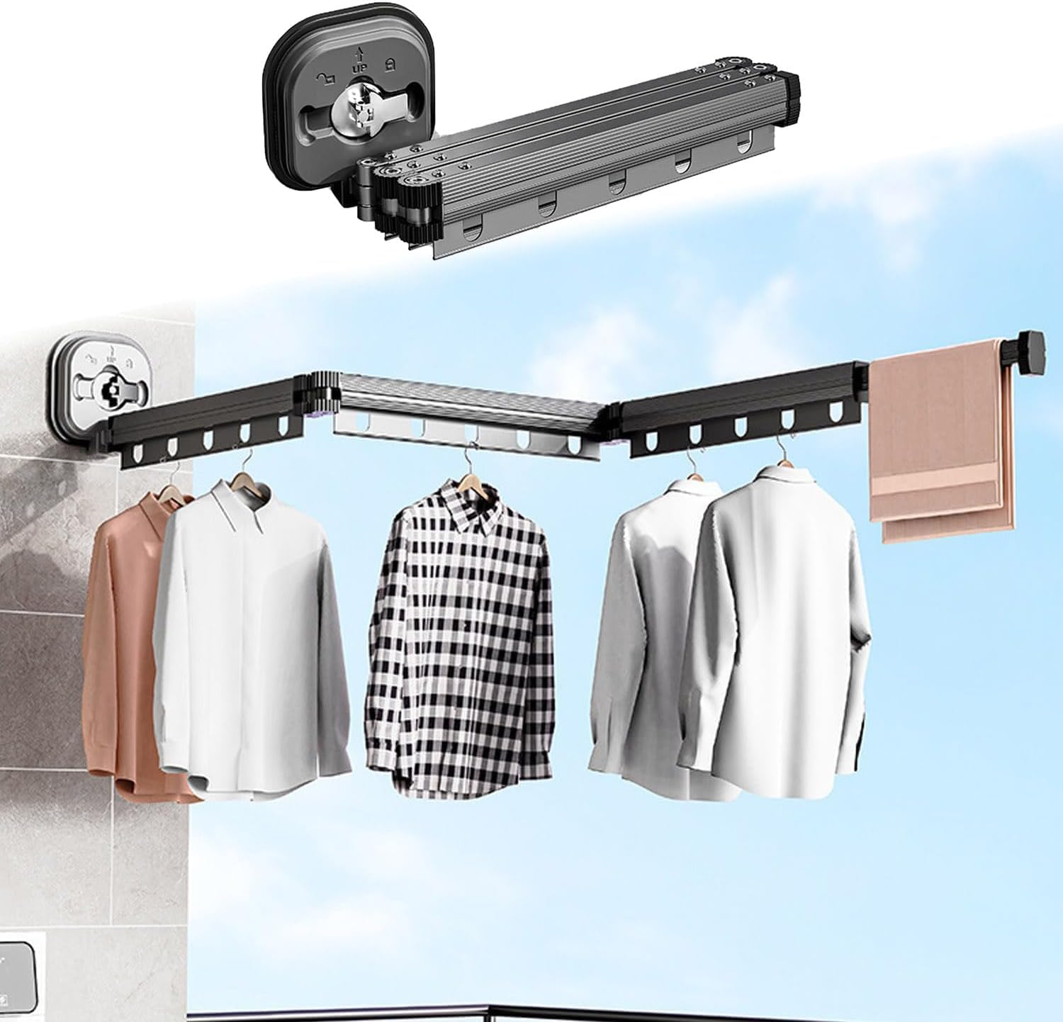 TENDEDERO DE ROPA PLEGABLE-EXTENDIBLE 3 TRAMOS