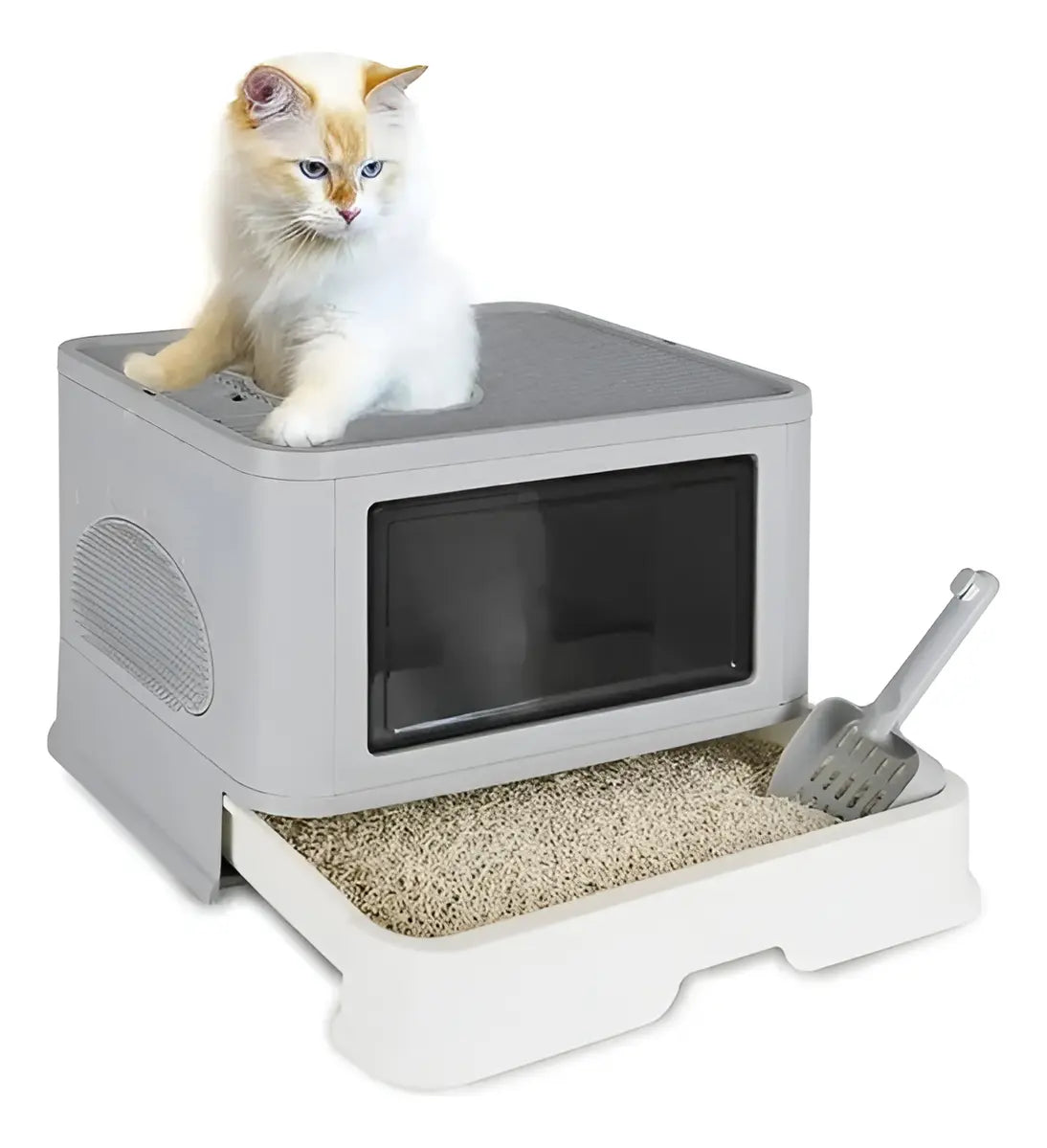 ARENERO GATO CON TAPA PLEGABLE A PRUEBA DE OLORES