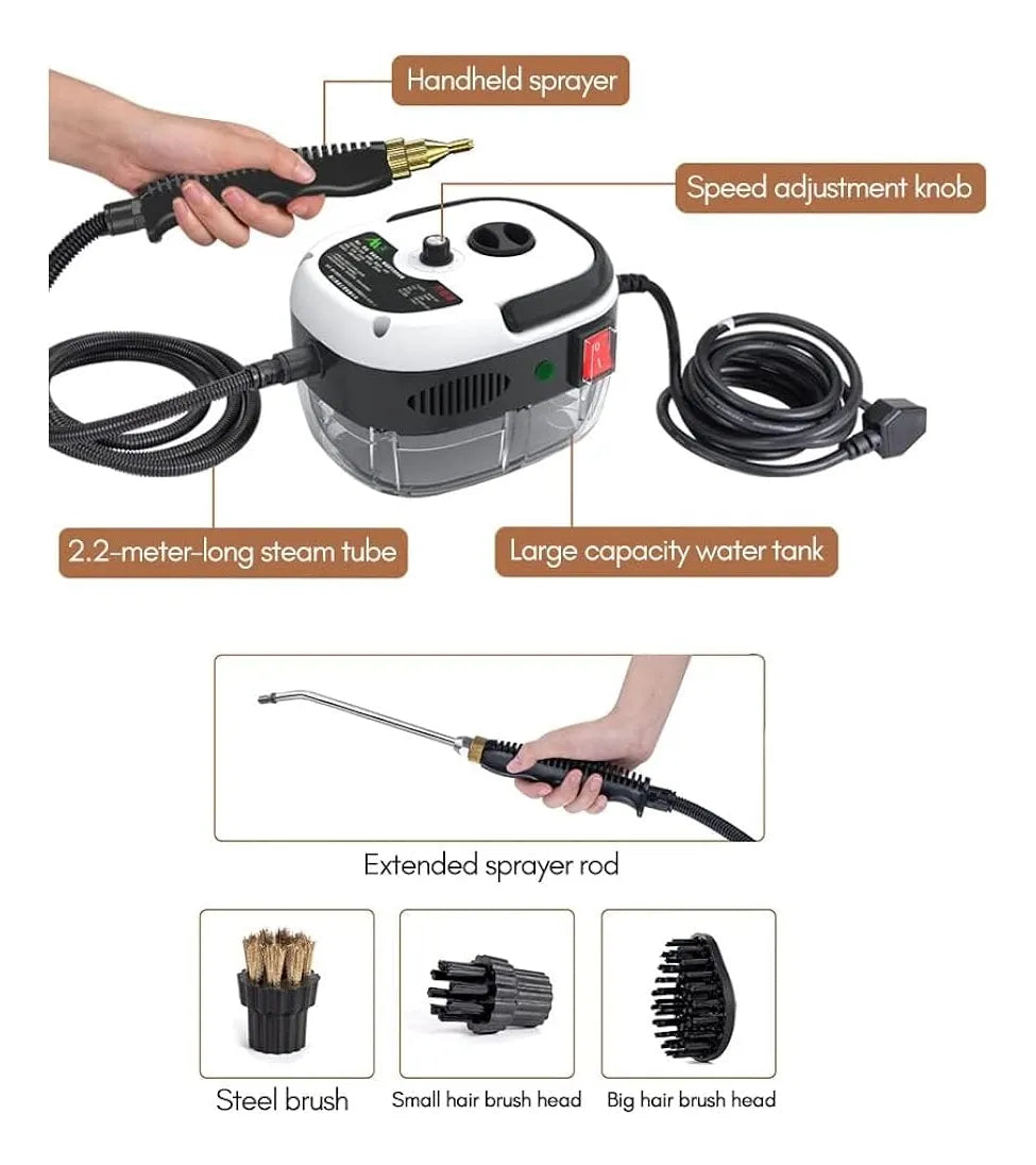LIMPIADOR A VAPOR MULTIUSOS 9 ACCESORIOS