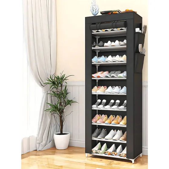 Closet Armario de Tela 4 Cuerpos + Zapatero 6 Niveles