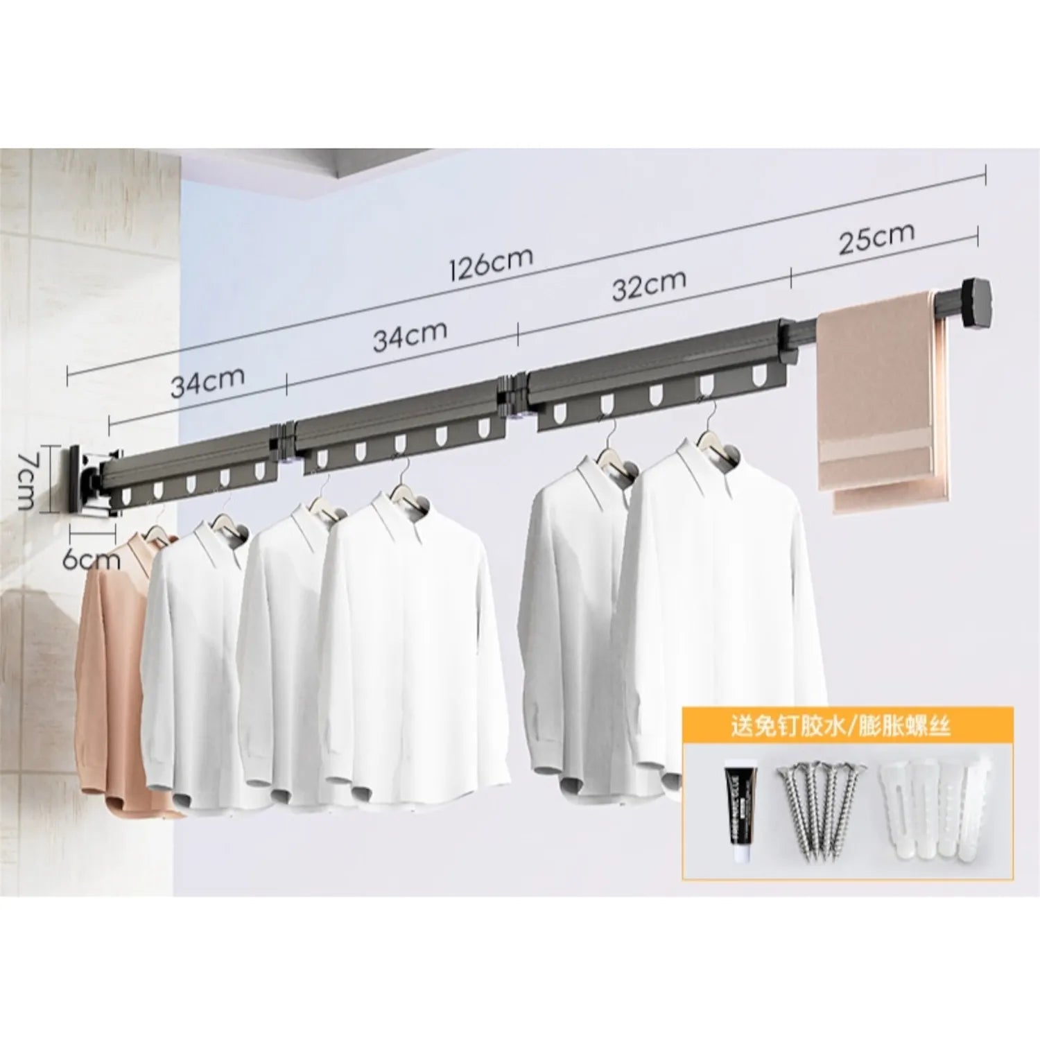 TENDEDERO DE ROPA PLEGABLE-EXTENDIBLE 3 TRAMOS